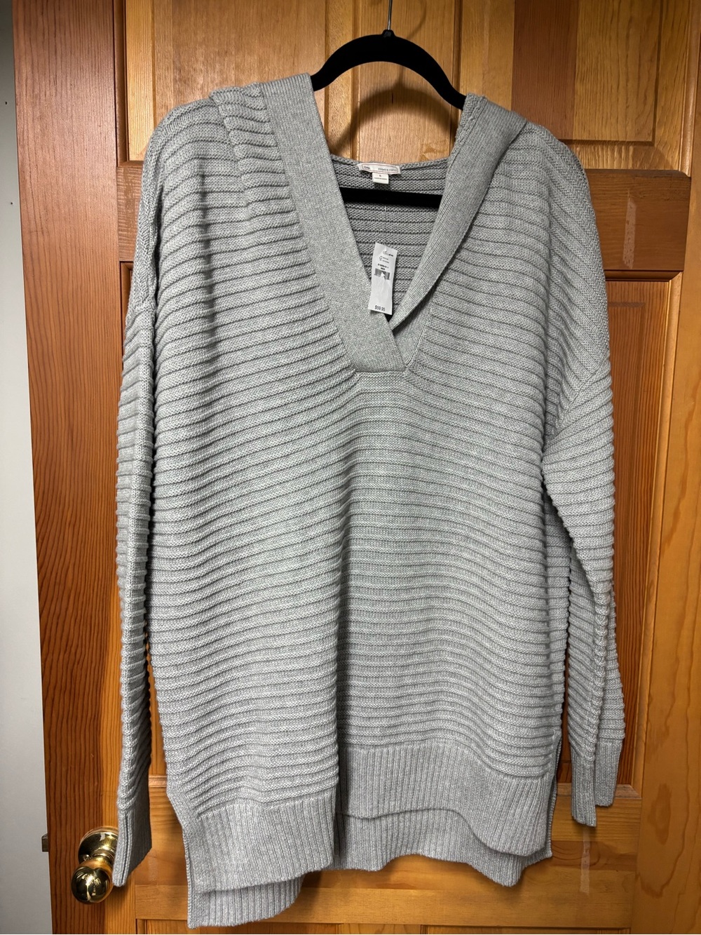 GAP Light Gray Ribbed V-Neck Sweater